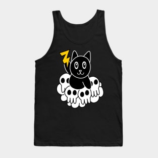 Black Cat Thunder Skulls Tank Top